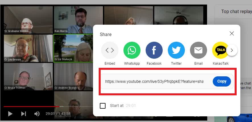 Copy the YouTube URL 