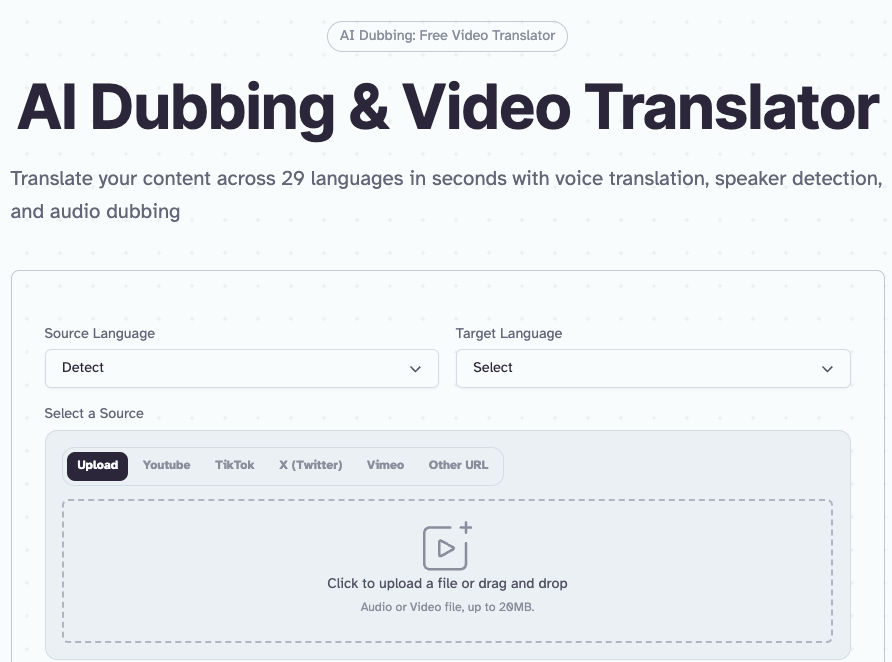 Elevenlabs dubbing tool