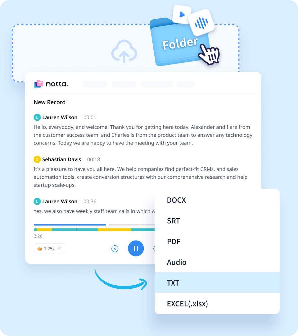 audio to text steps