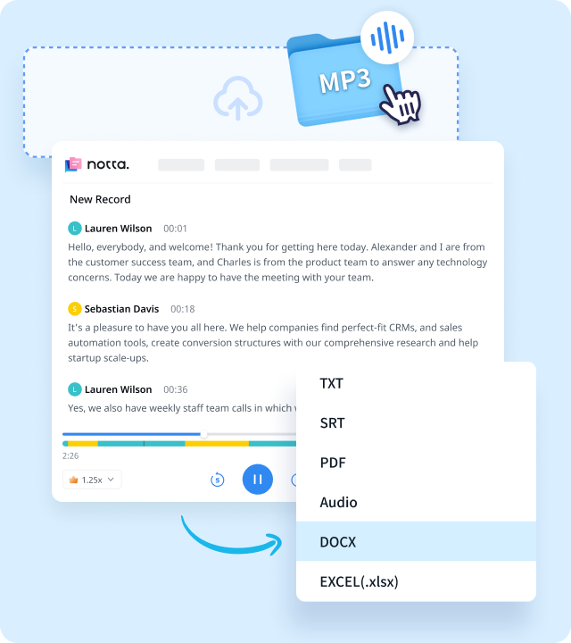 audio to text steps