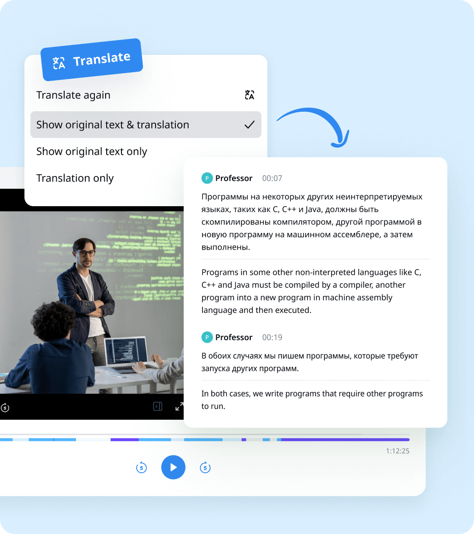 How to translate Russian audio to English