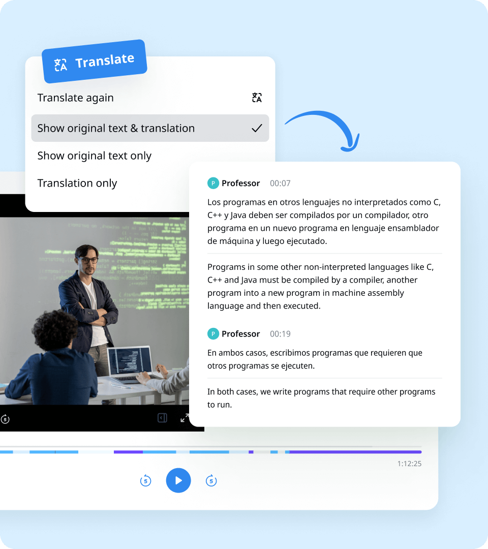 How to translate Spanish audio to English