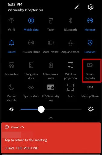 enable Android screen recorder