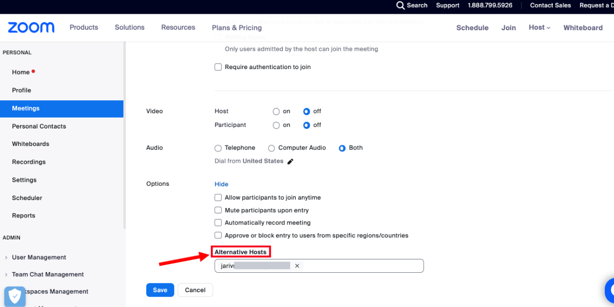 enter email address in alternative hosts