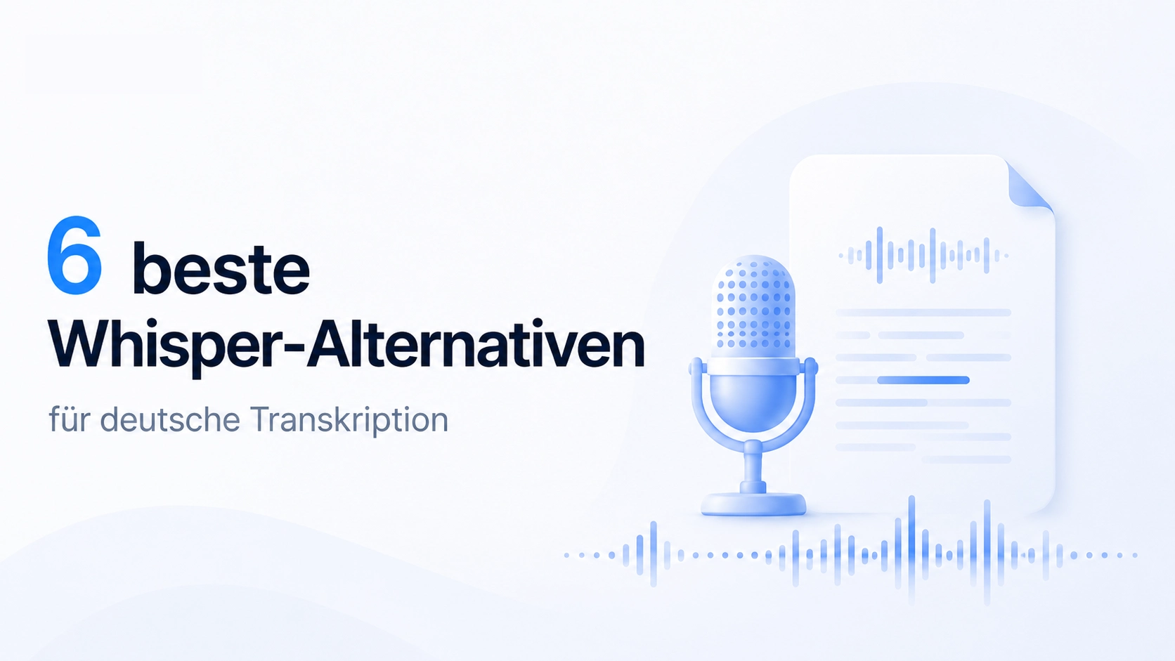 Whisper Transcription Alternativen für deutsche Transkription im Vergleich