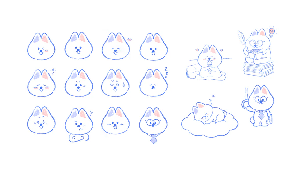 Nottaくんの表情とシーンバリエーション