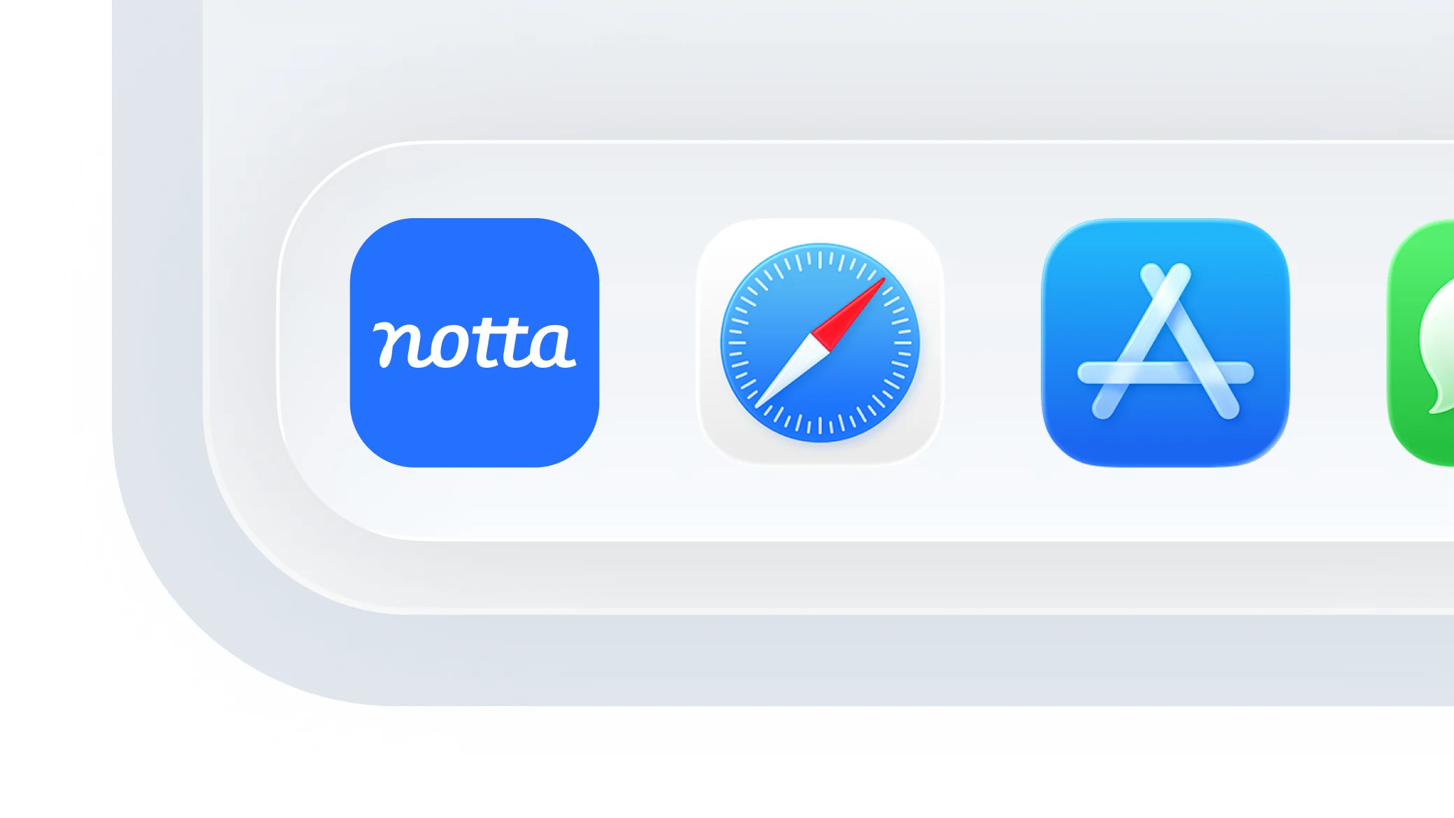 アプリケーションDockに表示されたNottaアイコン