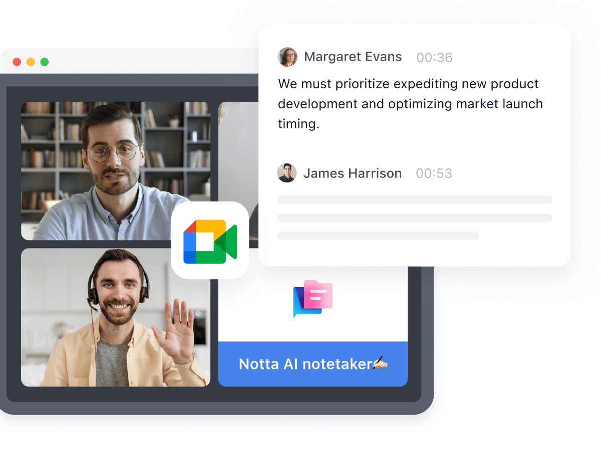 record and transcribe Google Meet with Notta