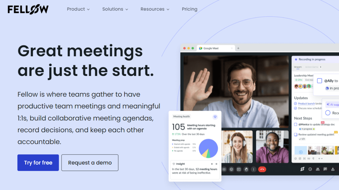 Fellow meeting transcription tool