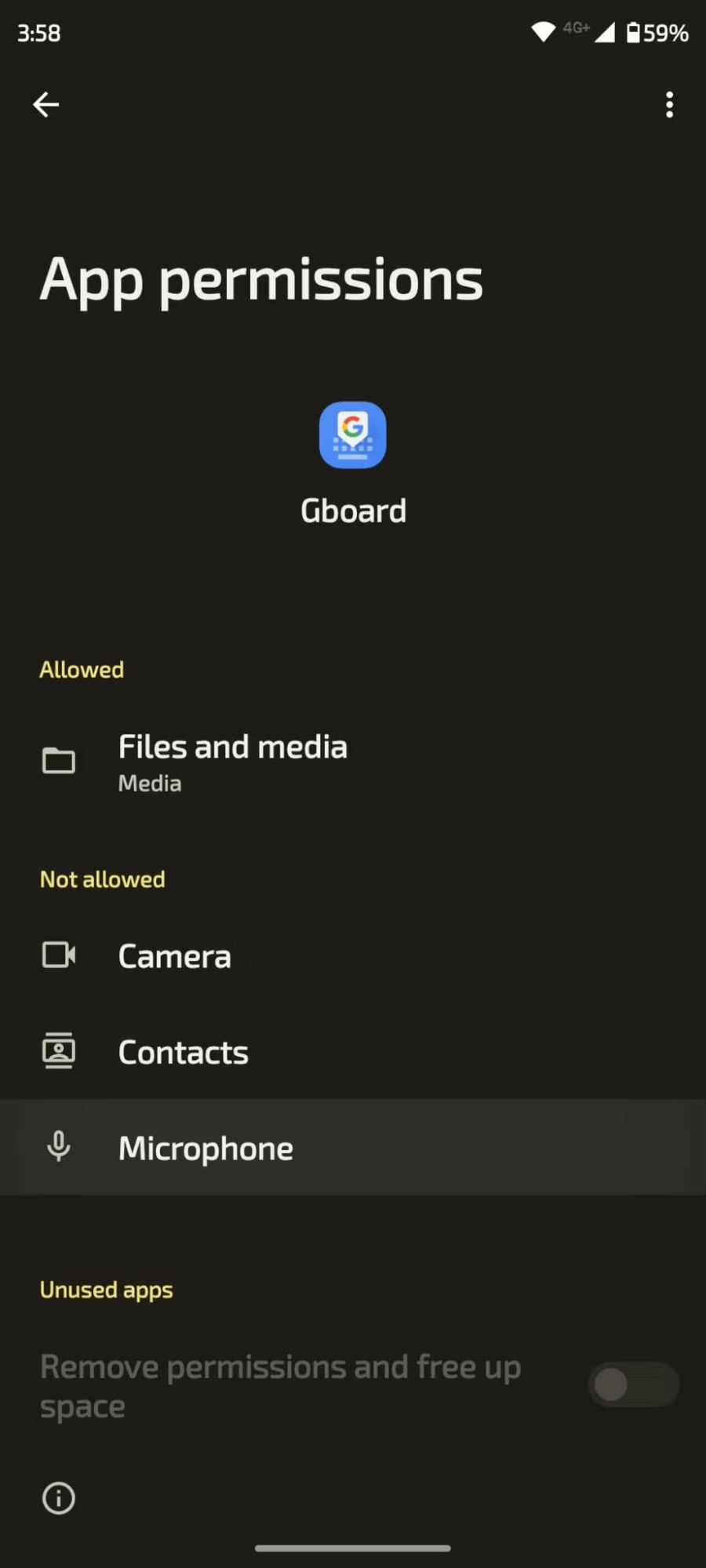 gboard app permissions microphone