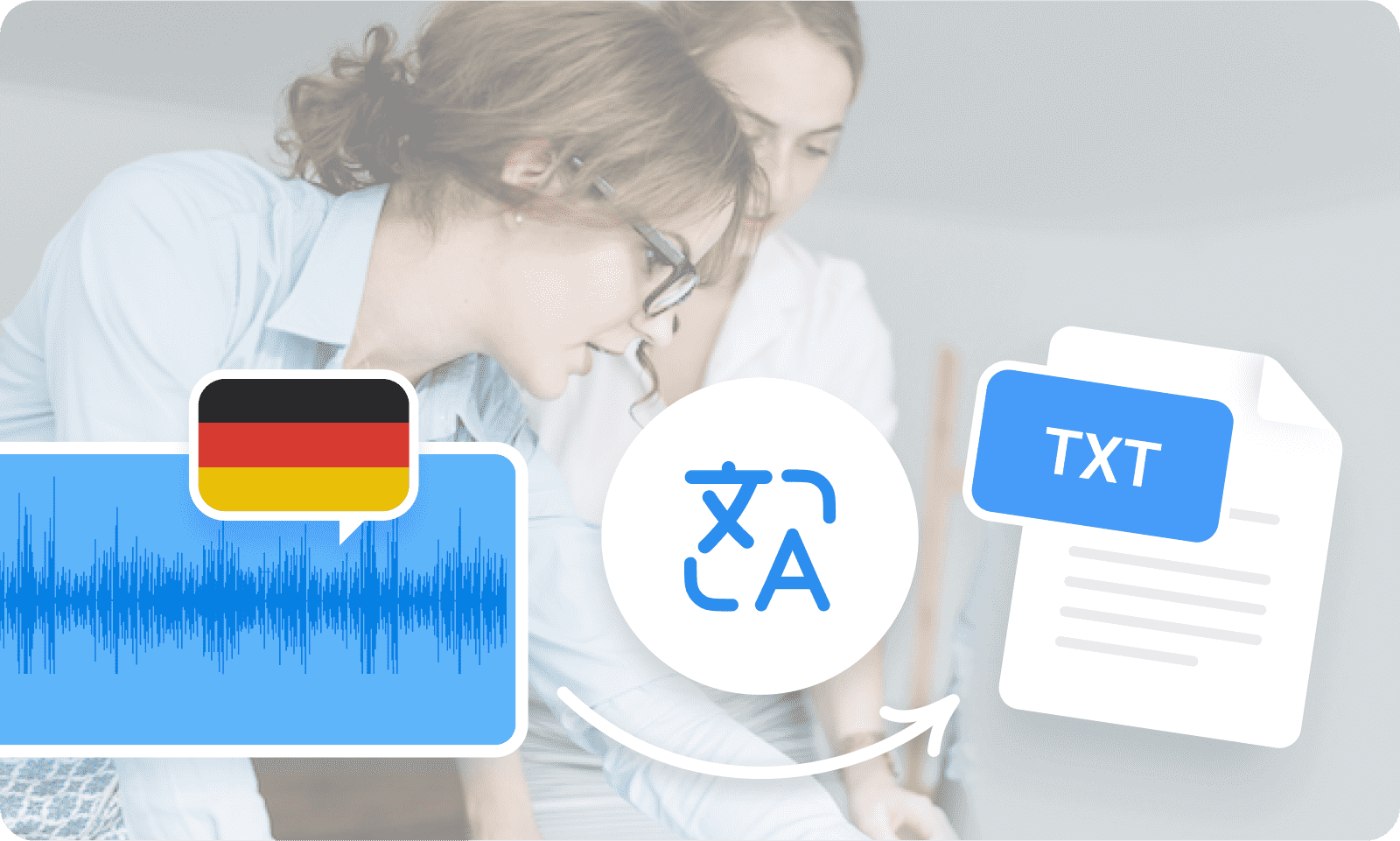 Audio en alemán a texto