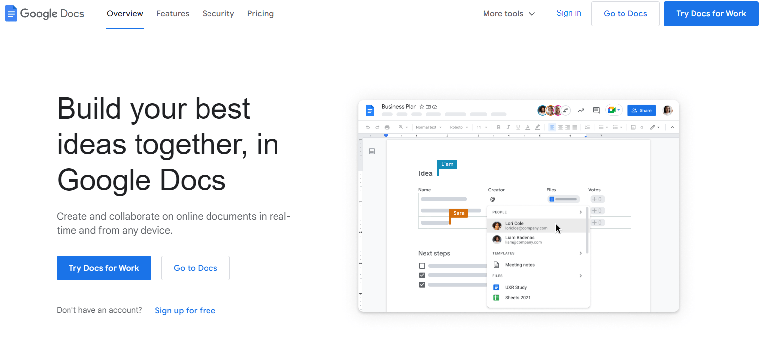 Google Docs is free for anyone with a Google account