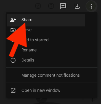 google drive share button