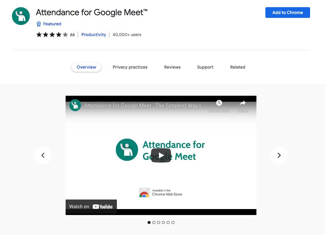 Attendance for Google Meet