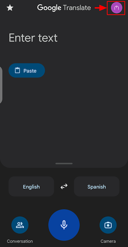 Open the Google Translate app