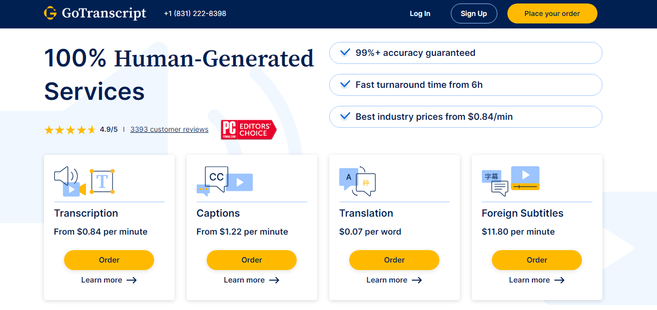 gotranscript speech to text tool