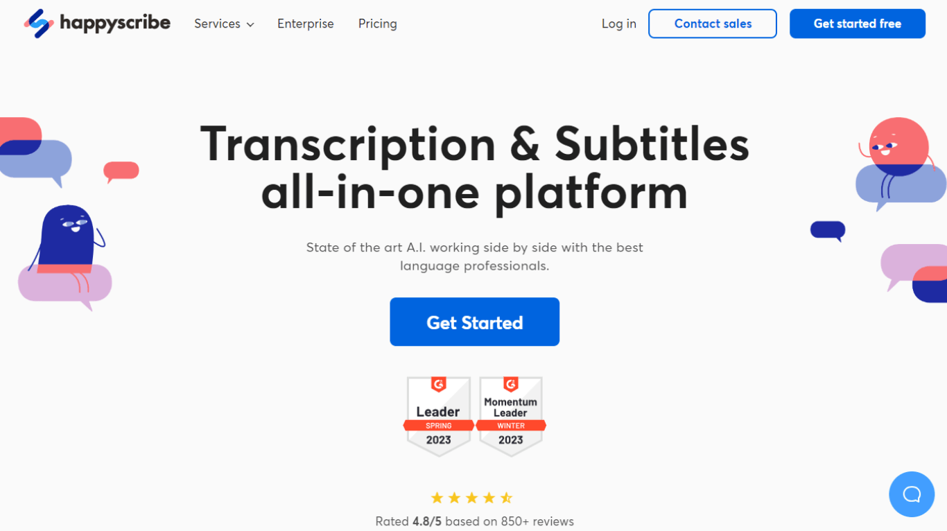 Happy Scribe transcription and subtitling platform