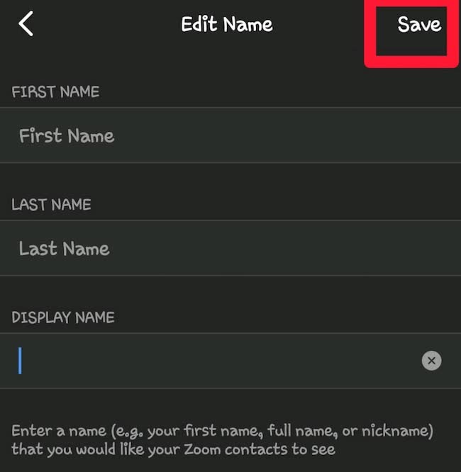 click save