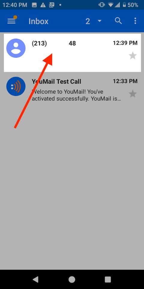 Click on your voicemail