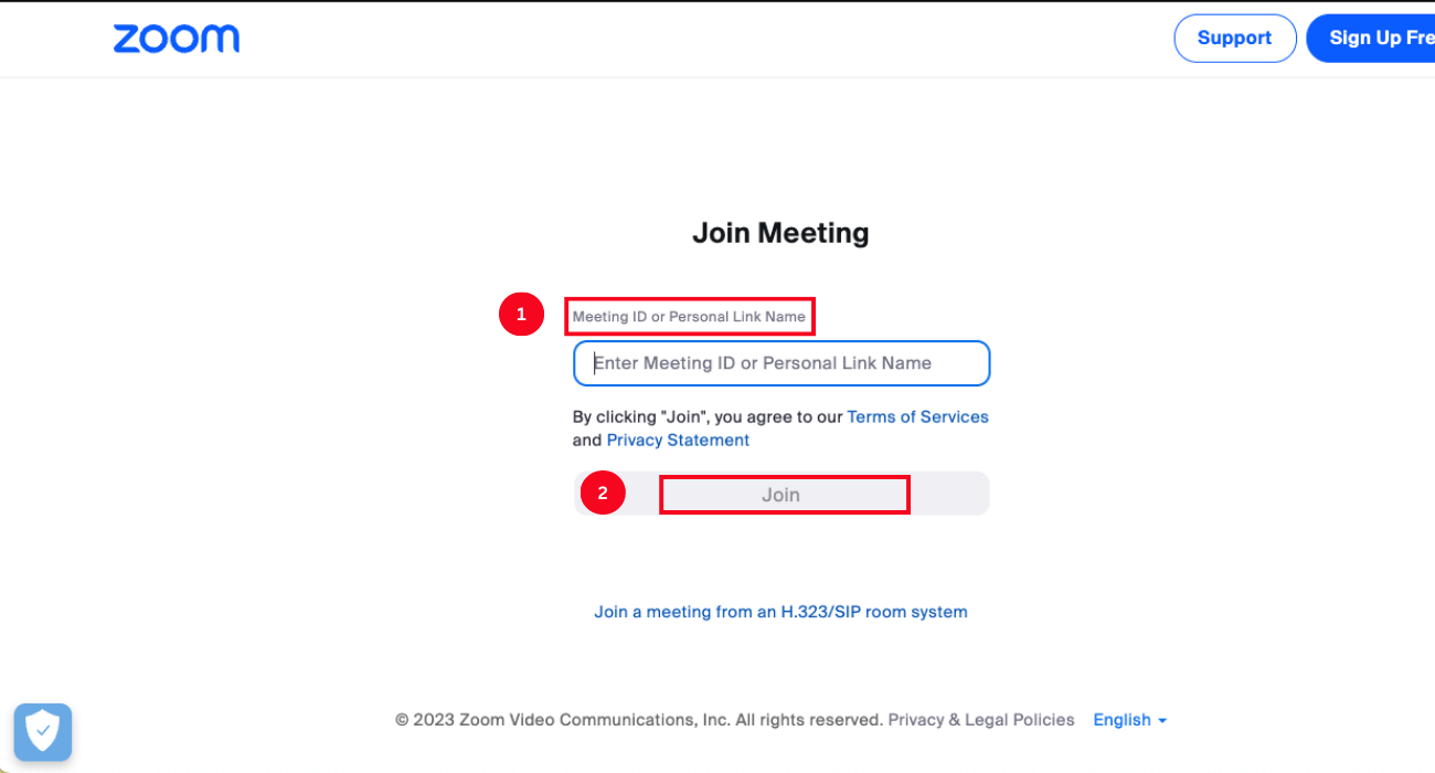 enter meeting id and click join and pop up window will appear