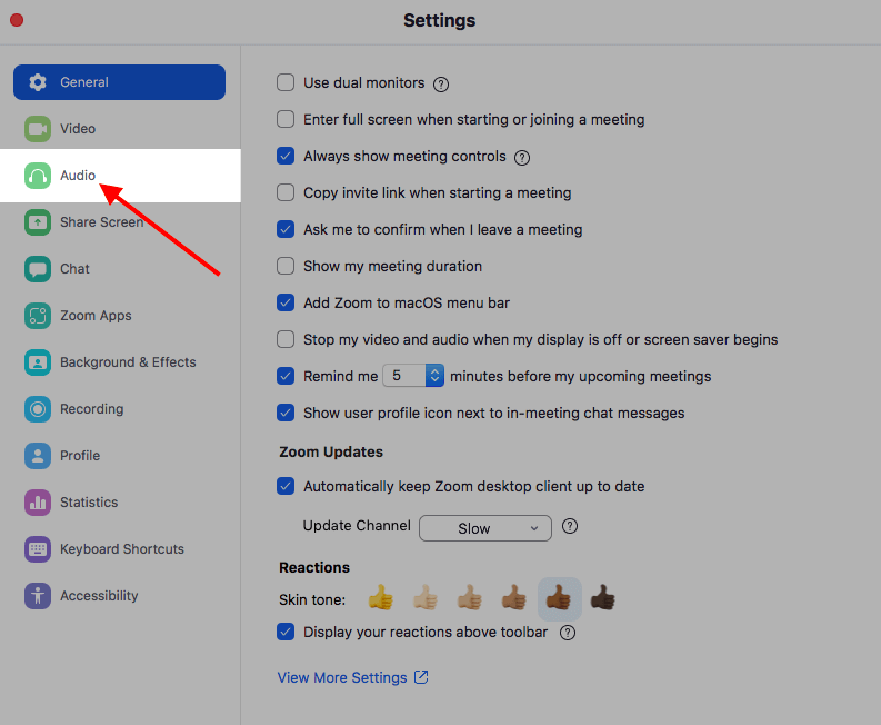 go to Settings > Audio