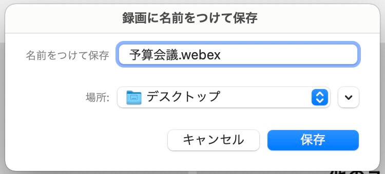 「録画」に名前をつけて保存