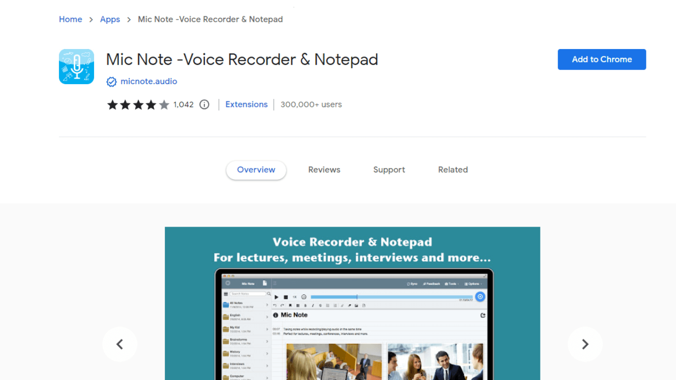 Mic Note voice recorder and notepad