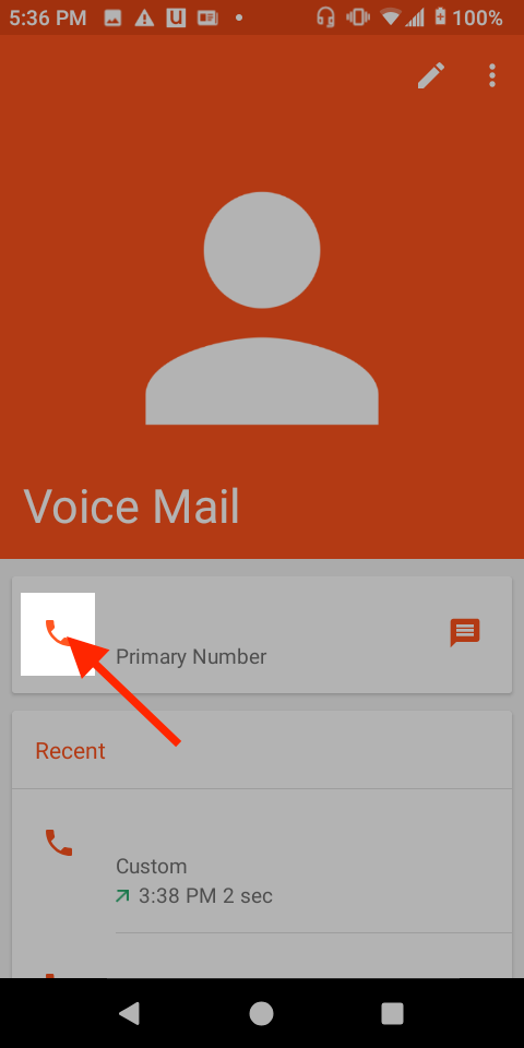 Click on the 'Call' icon