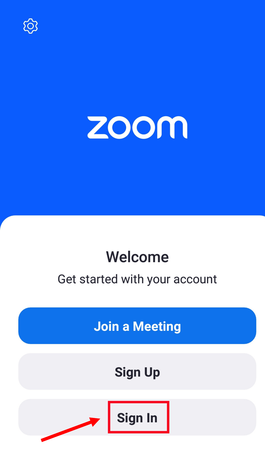 download Zoom mobile app and sign in