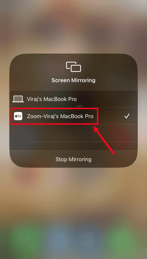 select screen mirroring and zoom your computer