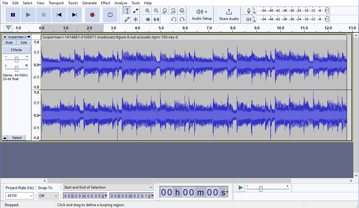 how to trim audio with audacity