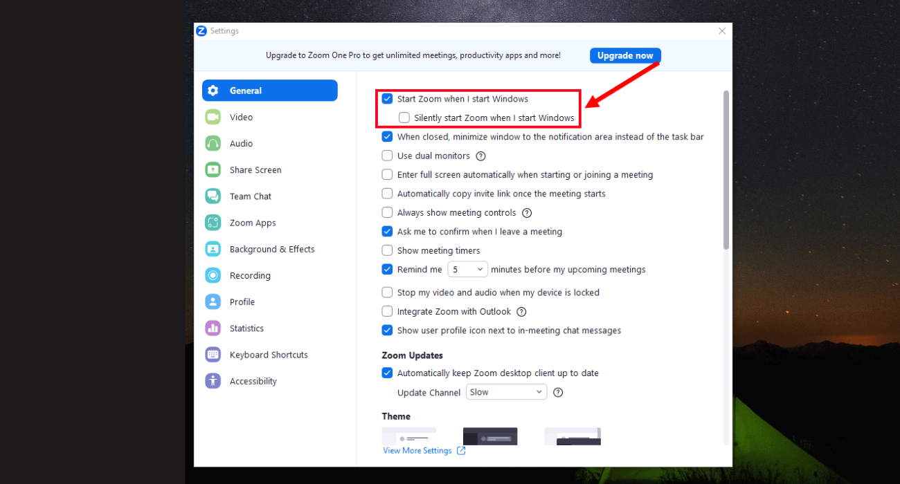 uncheck the box next to start Zoom when I start windows