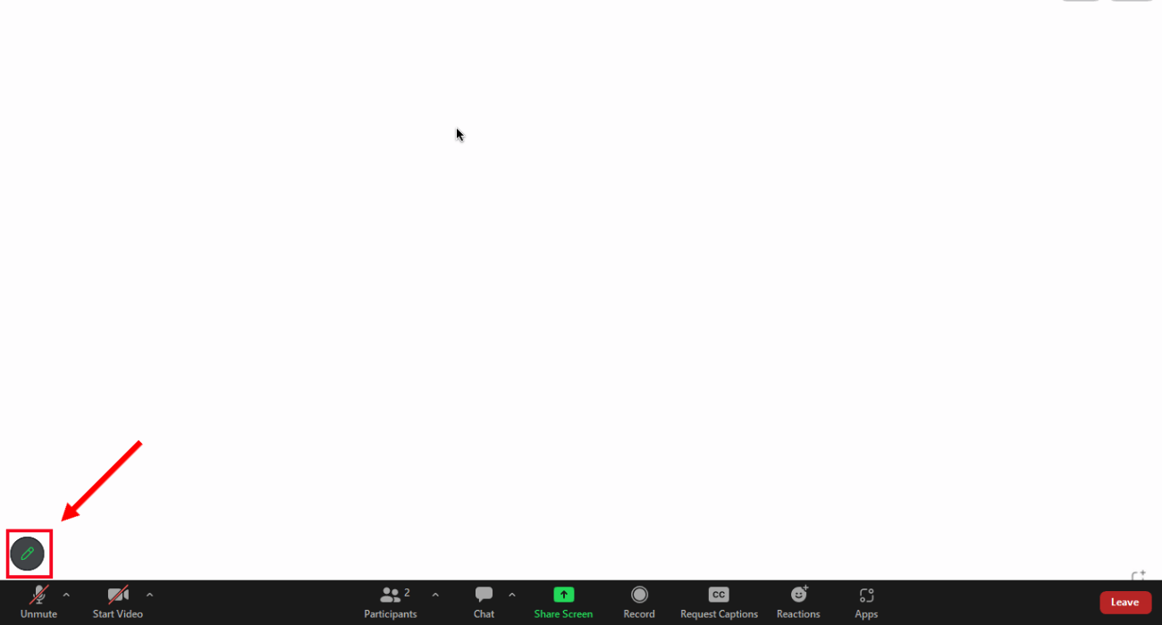 select pen icon to start annotating as a participant