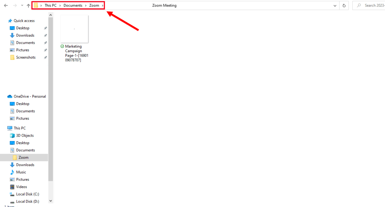 go to Zoom folders in documents section to view downloaded whiteboard