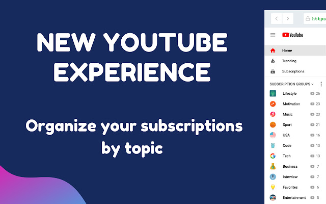 Image of PocketTube showing subscription groups