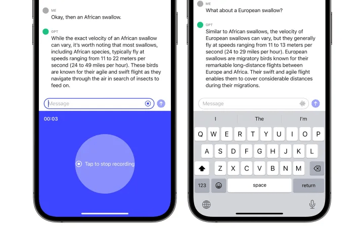ChatGPT iPhone voice recognition