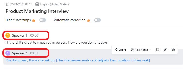 automatically transcribe the interview