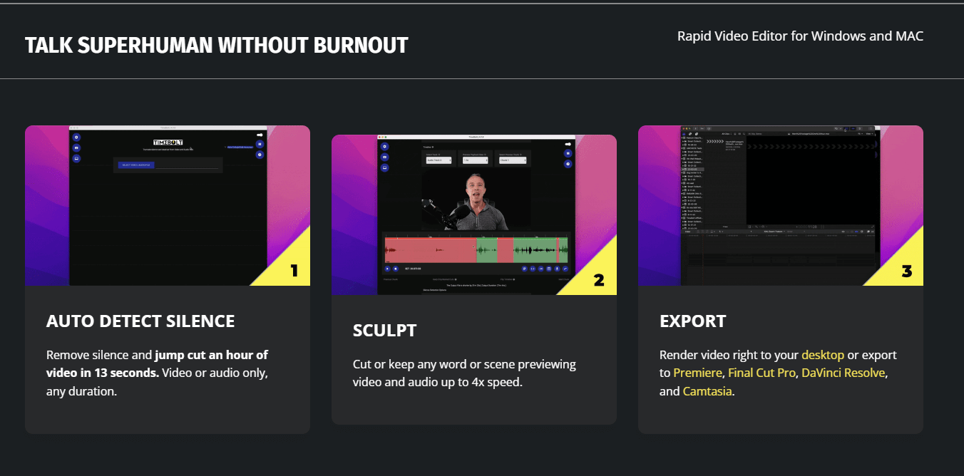 Jumpcut videos with Timebolt’s AI tools