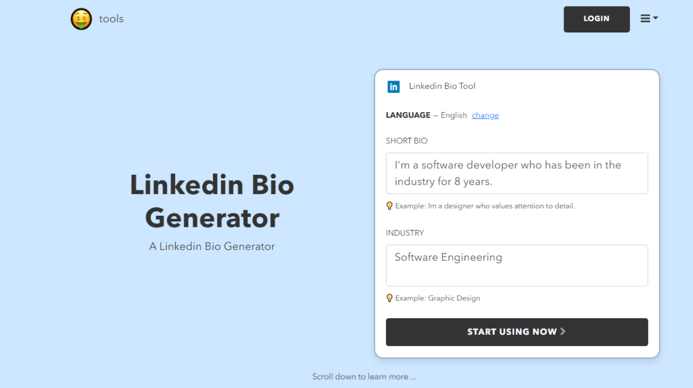 Nichesss LinkedIn bio generator