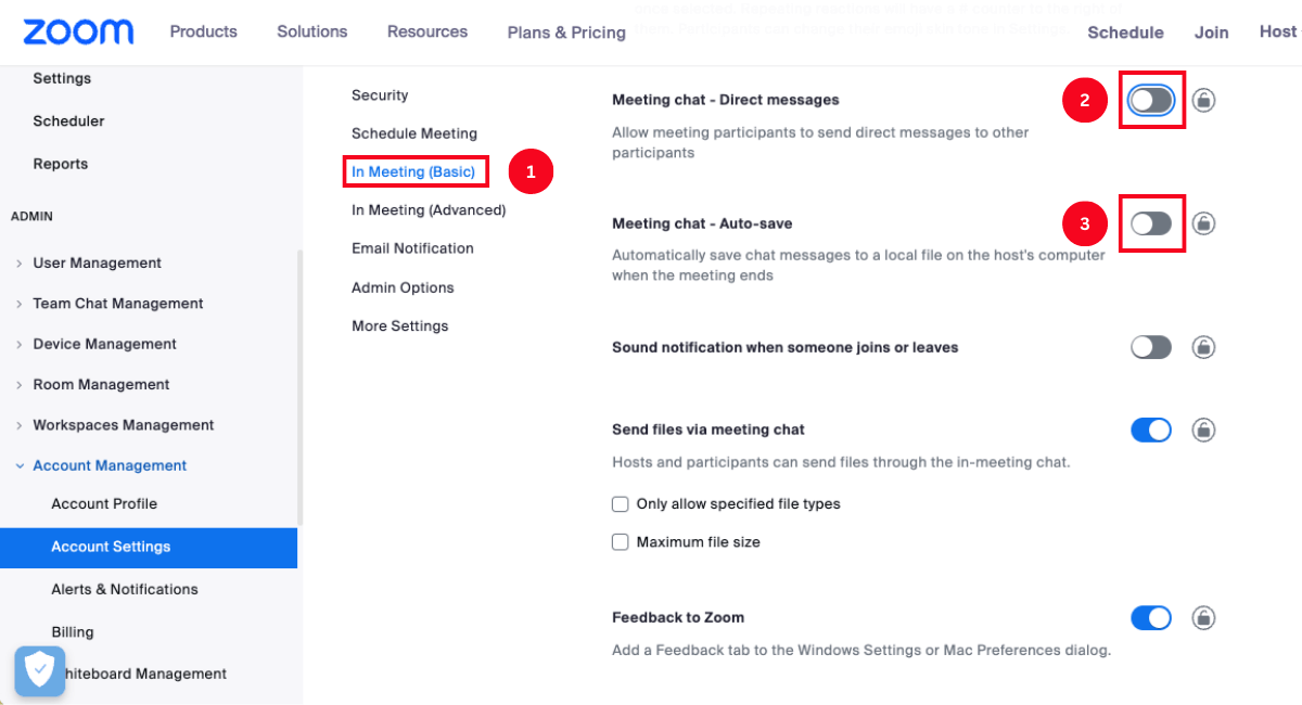 locate in meeting basic and find meeting chat