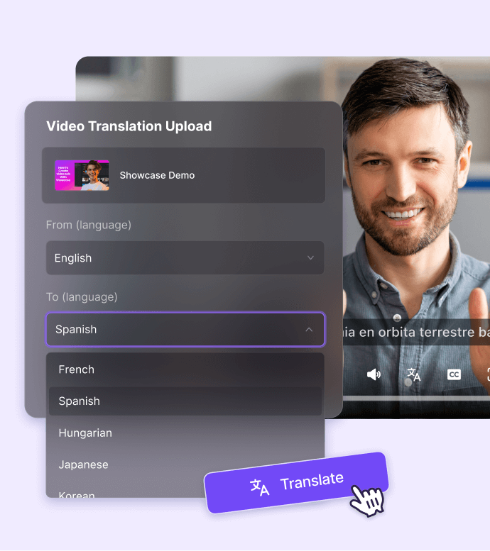 upload a video to Notta Showcase for translation