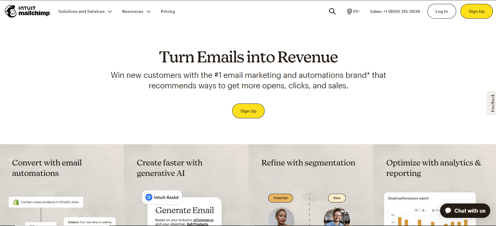 mailchimp homepage