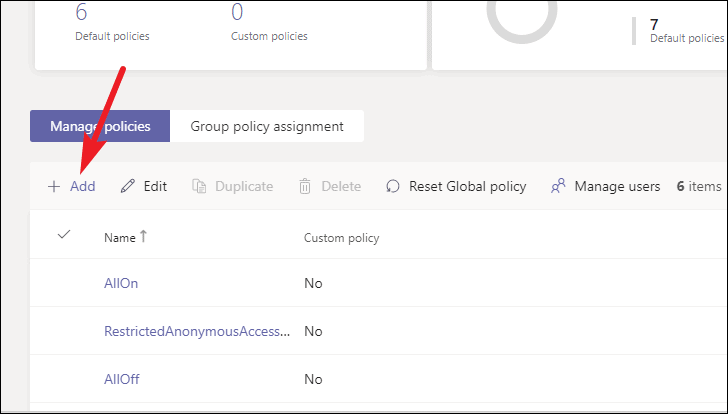 meeting policies settings