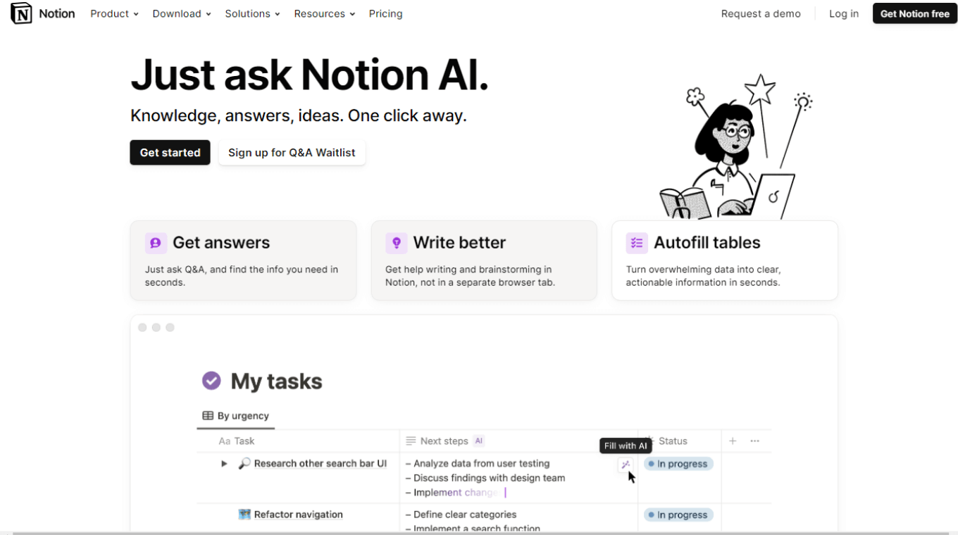 Notion AI summarizer and productivity tool