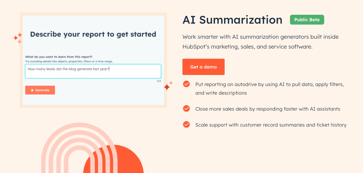HubSpot AI summarization