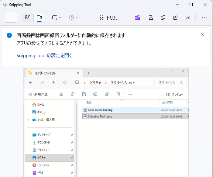 録画を終える際は「停止」ボタンを押し、最後に表示されるプレビュー画面で「保存」ボタンをクリックすれば完了