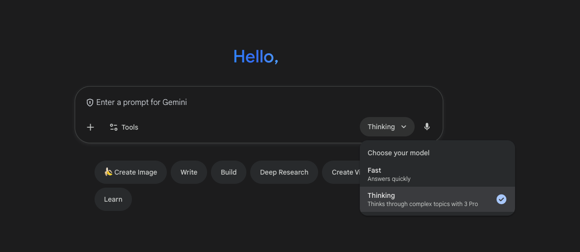 Google史上最高のAIモデルGeminiの画面