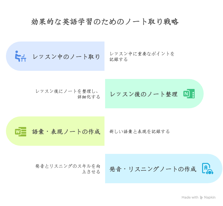 オンライン英会話レッスンのノート作成方法
