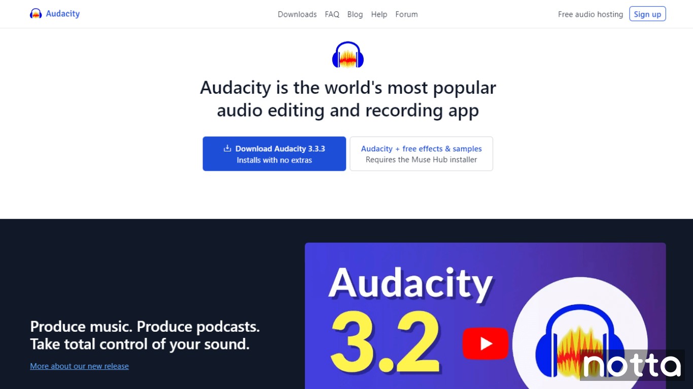 Audacity audio recorder and editing tool