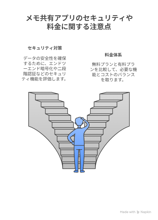 メモ共有アプリのセキュリティや料金に関する注意点